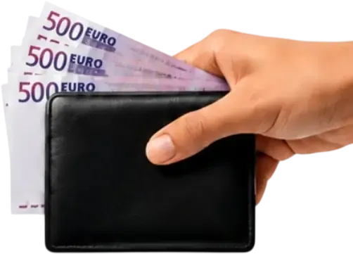 Hand holding wallet